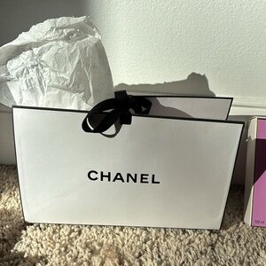 AUTHENTIC Chanel Gift Bag 5.5" X 8.5"X 3" w/Authentic Chanel gift wrap/Empty Box